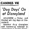 Disneyland Dog Show Press Clipping, March 1958