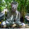 Chateau Marmont Buddah statue near cottages, April 2017