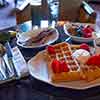 Waffle breakfast, Chateau Marmont lobby restaurant, July 2024