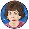 Alice Pearce as Gladys Kravitz in Bewitched caricature by Dave DeCaro