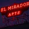 West Hollywood El Mirador Apartments neon sign, December 2024