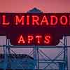 West Hollywood El Mirador Apartments neon sign, December 2024