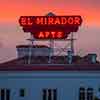 West Hollywood El Mirador Apartments neon sign, December 2024