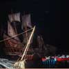 Disneyland Pirates of the Caribbean Pirate Ship attacking a Spanish Town, 1979