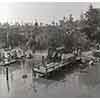 Disneyland Tom Sawyer Island fishing pier photo, 1950s