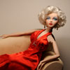 Photo of vinyl Gene Marshall Unforgettable doll wearing Marilyn Monroe Night Before Christmas