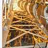 Inside the grillwork of the Statue of Liberty at Ellis Island in New York, September 2006