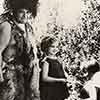 Tribal Chief Bighorn, Shirley Temple, and cave girl Alice Marie, Grants Pass, Oregon, August 1936