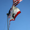 Disneyland Town Square flag lowering ceremony April 2011